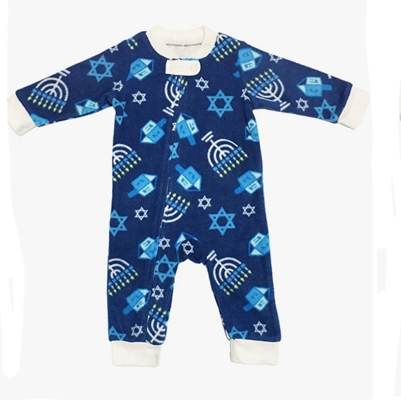 Infant Hanukkah Fleece Pajamas - Picture 1 of 7